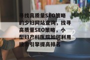 寻找高质量SEO策略的少妇网站查询,找寻高质量SEO策略,小型妇产科医院如何利用搜索引擎提高排名 寻找高质量SEO策略的少妇网站查询,找寻高质量SEO策略,小型妇产科医院如何利用搜索引擎提高排名