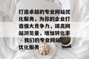 打造卓越的专业网站优化服务，为你的企业打造强大竞争力，提高网站浏览量，增加转化率 - 我们的专业网站优化服务