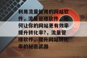 利用流量能用的网站软件，流量管理软件，如何让你的网站更有效率提升转化率?，流量管理软件，提升网站转化率的秘密武器