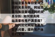 网站流量与每日查询之间的关系分析，网站流量与每日查询之间的关系分析: 如何提高网站流量和用户满意度?，如何优化网站流量与日访问量，提升用户体验的关键