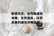 胜者为王,合作版通关攻略,合作通关,玩家必备的通关攻略指南