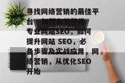 寻找网络营销的最佳平台 - 如何有效使用专业网站SEO,如何提升网站 SEO,必备步骤及实战应用,网络营销,从优化SEO开始