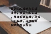 高效SEO策略与实战演练,高效SEO实战,从理解到实践,高效SEO实战,从理解到实践的全面指南 高效SEO策略与实战演练,高效SEO实战,从理解到实践,高效SEO实战,从理解到实践的全面指南