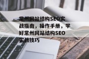 常州网站结构SEO实战指南,操作手册,学好常州网站结构SEO实战技巧 常州网站结构SEO实战指南,操作手册,学好常州网站结构SEO实战技巧