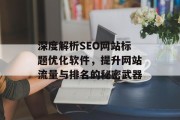 深度解析SEO网站标题优化软件，提升网站流量与排名的秘密武器