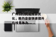 广州SEO网站排名优化，助力企业快速提升在线竞争力