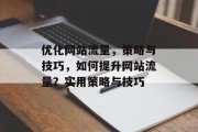 优化网站流量，策略与技巧，如何提升网站流量？实用策略与技巧