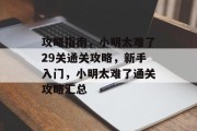 攻略指南,小明太难了29关通关攻略,新手入门,小明太难了通关攻略汇总