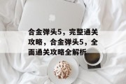 合金弹头5,完整通关攻略,合金弹头5,全面通关攻略全解析