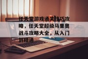 任天堂游戏通关技巧攻略,任天堂超级马里奥战斗攻略大全,从入门到精通 任天堂游戏通关技巧攻略,任天堂超级马里奥战斗攻略大全,从入门到精通