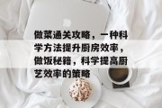 做菜通关攻略，一种科学方法提升厨房效率，做饭秘籍，科学提高厨艺效率的策略