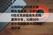 沁阳网站SEO优化策略及其应用，沁阳SEO优化实战指南及实践案例分享，沁阳SEO优化实战指南与实战案例分享