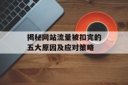 揭秘网站流量被扣完的五大原因及应对策略