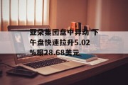 亚朵集团盘中异动 下午盘快速拉升5.02%报28.68美元
