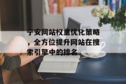 宁安网站权重优化策略，全方位提升网站在搜索引擎中的排名