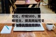 柠檬SEO网站策略与优化，柠檬SEO，策略优化、提高网站可见度与排名提升方法