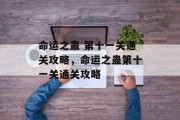 命运之蛊 第十一关通关攻略,命运之蛊第十一关通关攻略