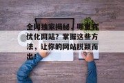 全网独家揭秘，哪里有优化网站？掌握这些方法，让你的网站脱颖而出！