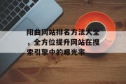 阳曲网站排名方法大全，全方位提升网站在搜索引擎中的曝光率
