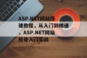 ASP.NET网站搭建教程，从入门到精通，ASP.NET网站搭建入门实战