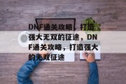 DNF通关攻略，打造强大无双的征途，DNF通关攻略，打造强大的无双征途