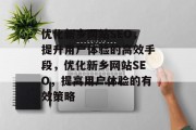 优化新乡网站SEO，提升用户体验的高效手段，优化新乡网站SEO，提高用户体验的有效策略