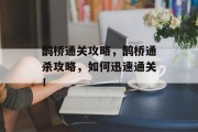鹊桥通关攻略，鹊桥通杀攻略，如何迅速通关！