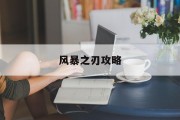 风暴之刃攻略
