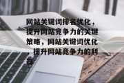 网站关键词排名优化，提升网站竞争力的关键策略，网站关键词优化，提升网站竞争力的利器