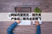 网站内容优化，提升用户体验，助力企业腾飞