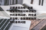 正规通关攻略: 全面理解如何应对跨境操作中的各种问题，跨境通关攻略，全面理解如何应对各种问题