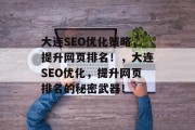 大连SEO优化策略，提升网页排名！，大连SEO优化，提升网页排名的秘密武器！