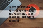 少年三国2无双通关攻略——策略与技巧的碰撞,少年三国2,无双通关攻略!策略与技巧碰撞探析