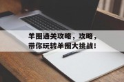 羊圈通关攻略，攻略，带你玩转羊圈大挑战！
