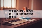 眼下通关攻略,通关攻略,一步步教你游戏通关大法!