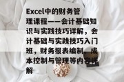 Excel中的财务管理课程——会计基础知识与实践技巧详解，会计基础与实践技巧入门班，财务报表编制、成本控制与管理等内容详解