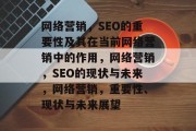 网络营销，SEO的重要性及其在当前网络营销中的作用，网络营销，SEO的现状与未来，网络营销，重要性、现状与未来展望