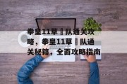 拳皇11草薙队通关攻略，拳皇11草薙队通关秘籍，全面攻略指南