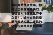 城阳网站优化策略，如何让您的企业更高效、更吸引人地在线世界中立足？，城市大脑战略提升网站权重，让你的企业在网络中脱颖而出！