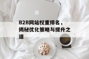 B2B网站权重排名，揭秘优化策略与提升之道