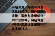 网站流量、赚钱与流量优化的技巧，提升网站流量，盈利与流量优化的方法策略，网站流量+赚钱-流量优化策略及实用技巧