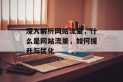 深入解析网站流量，什么是网站流量，如何提升与优化