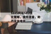 SaaS网站SEO优化策略，提升流量，助力企业增长