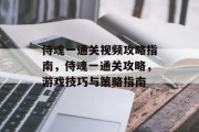 侍魂一通关视频攻略指南，侍魂一通关攻略，游戏技巧与策略指南