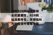 探究B2B网站流量排名的重要性，B2B网站流量排名，关键指标与价值提升策略分析