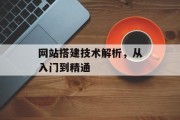 网站搭建技术解析，从入门到精通