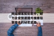 网站排名优化软件，助力企业快速提升搜索引擎排名的秘密武器