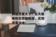 网站流量太少？五大策略助你突破瓶颈，实现流量倍增！