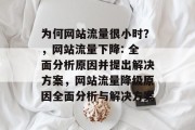 为何网站流量很小时？，网站流量下降: 全面分析原因并提出解决方案，网站流量降级原因全面分析与解决方案