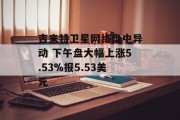 吉来特卫星网络盘中异动 下午盘大幅上涨5.53%报5.53美元